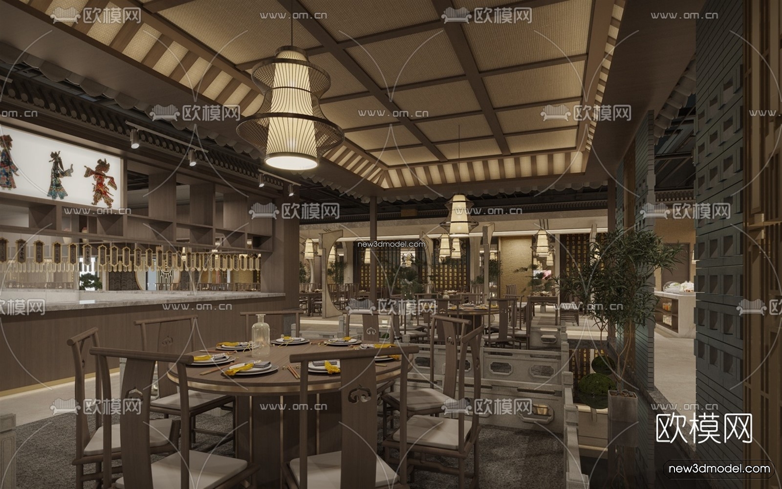 Restaurant and Fastfood 3D Scene – 3D Blocks – 070 – VRAY - thumbnail 2
