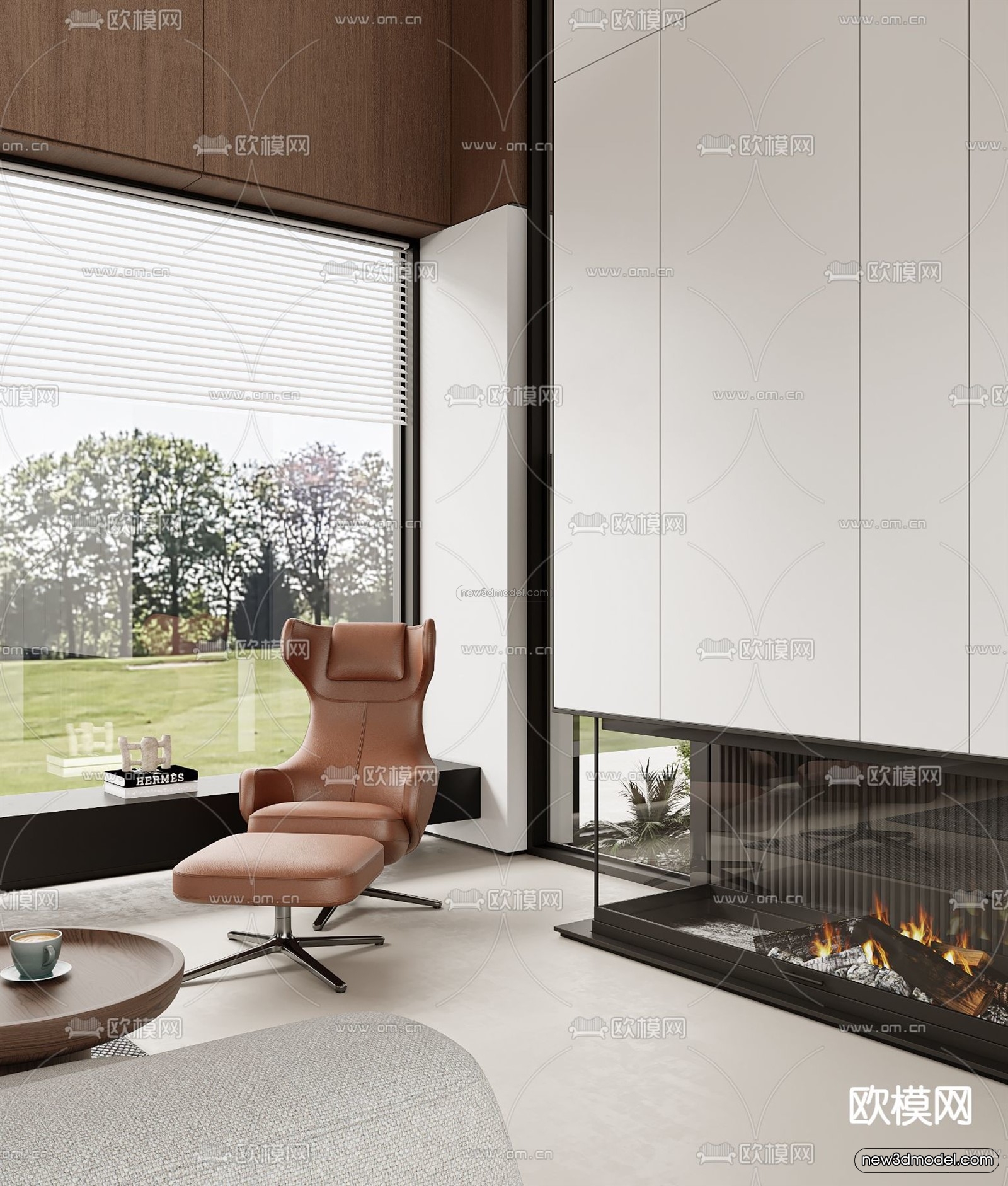 Modern Style Interior 3D Blocks and 3D Models – Living Room 3D Scene – 332 – CORONA - thumbnail 2