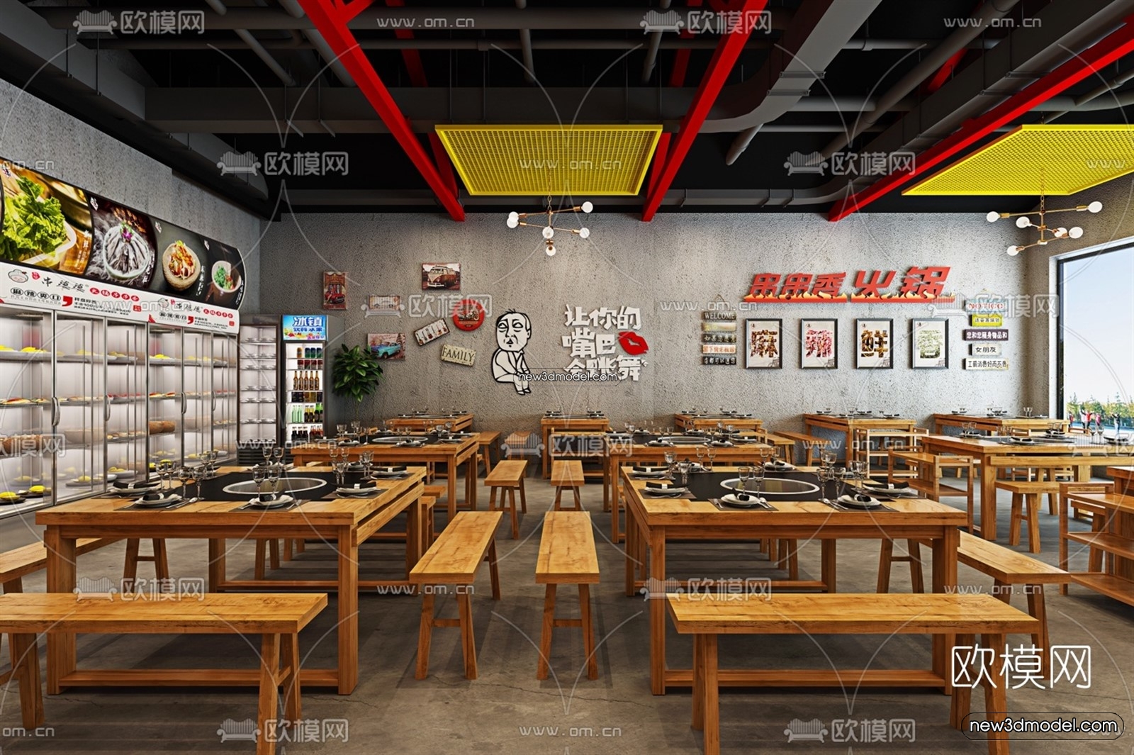 Restaurant and Fastfood 3D Scene – 3D Blocks – 071 – VRAY - thumbnail 2