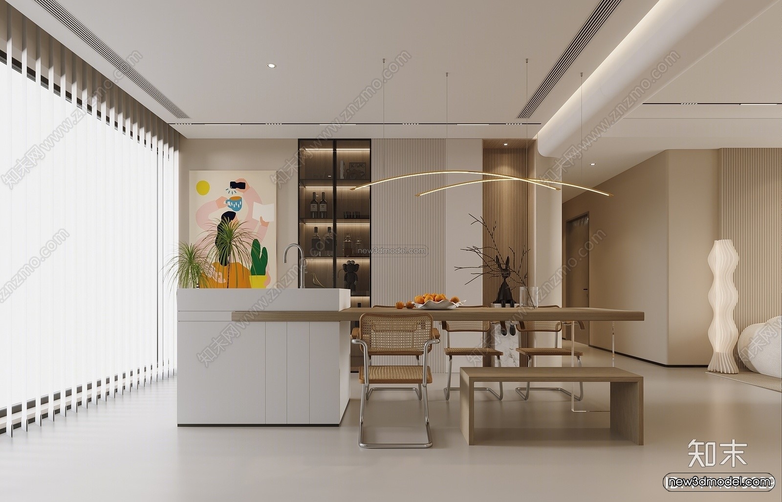 Modern Style Interior 3D Blocks and 3D Models – Living Room 3D Scene – 349 – CORONA - thumbnail 4