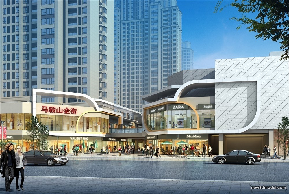 3D Models of Commercial Building – Exterior 3D Scenes – 328 – VRAY - thumbnail 2