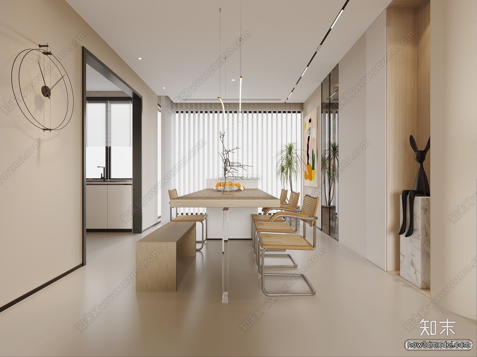 Modern Style Interior 3D Blocks and 3D Models – Living Room 3D Scene – 349 – CORONA - thumbnail 3