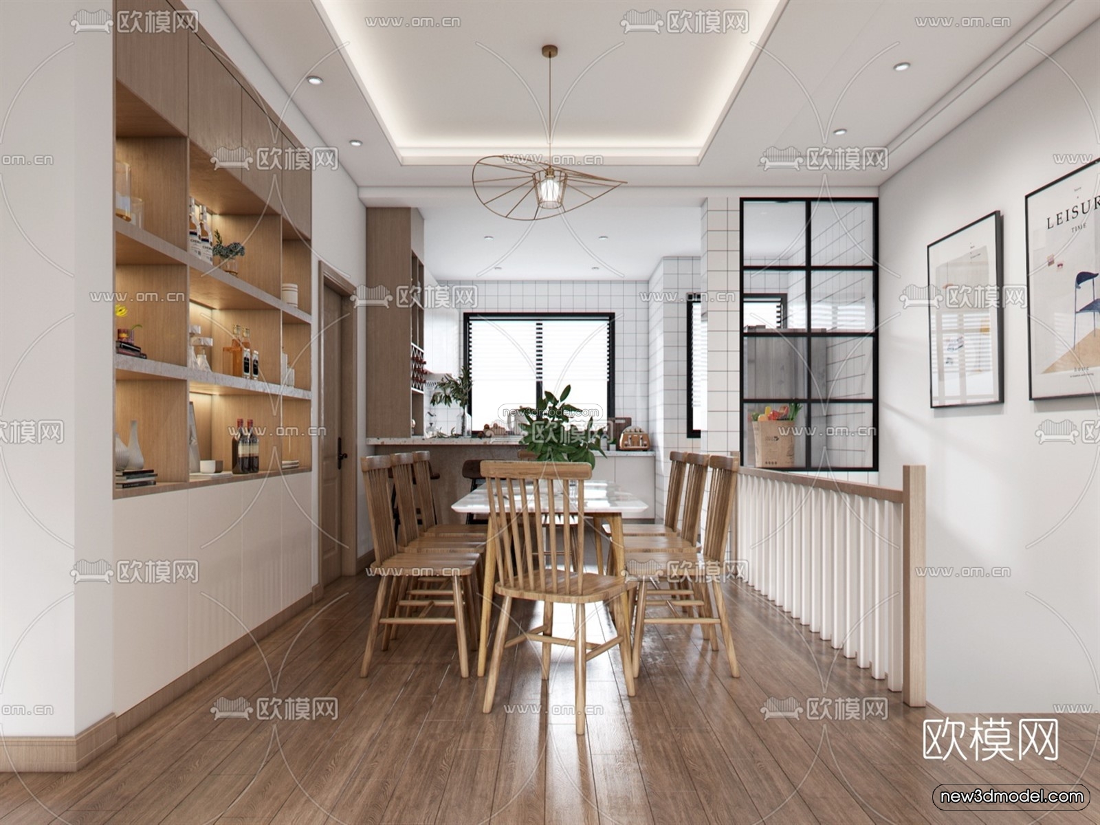 Nordic Style Interior 3D Blocks – Living Room 3D Model – 149 – VRAY - thumbnail 3