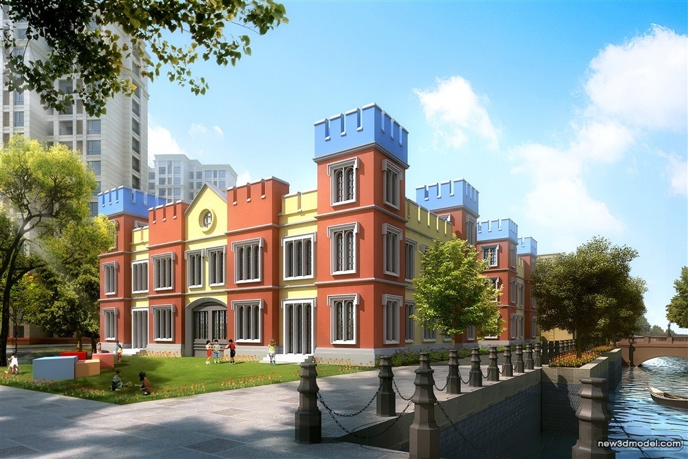 3D Models of Commercial Building – Exterior 3D Scenes – 1026 – VRAY - thumbnail 4
