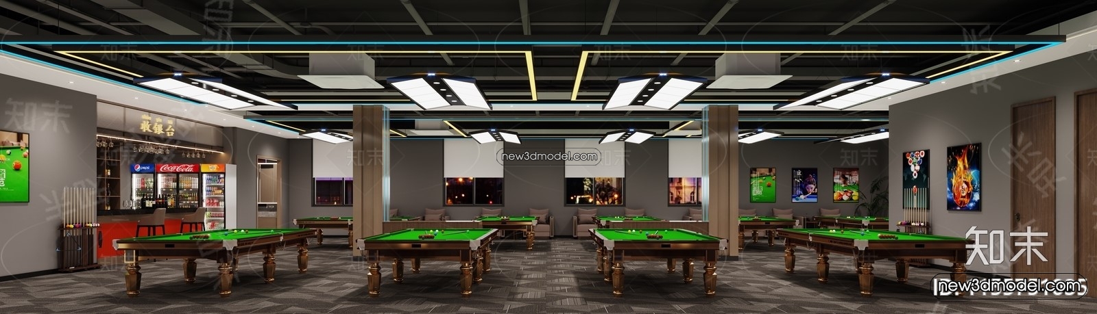 Interior 3D Models of Billiard – 3D Blocks – 057 – CORONA - thumbnail 2