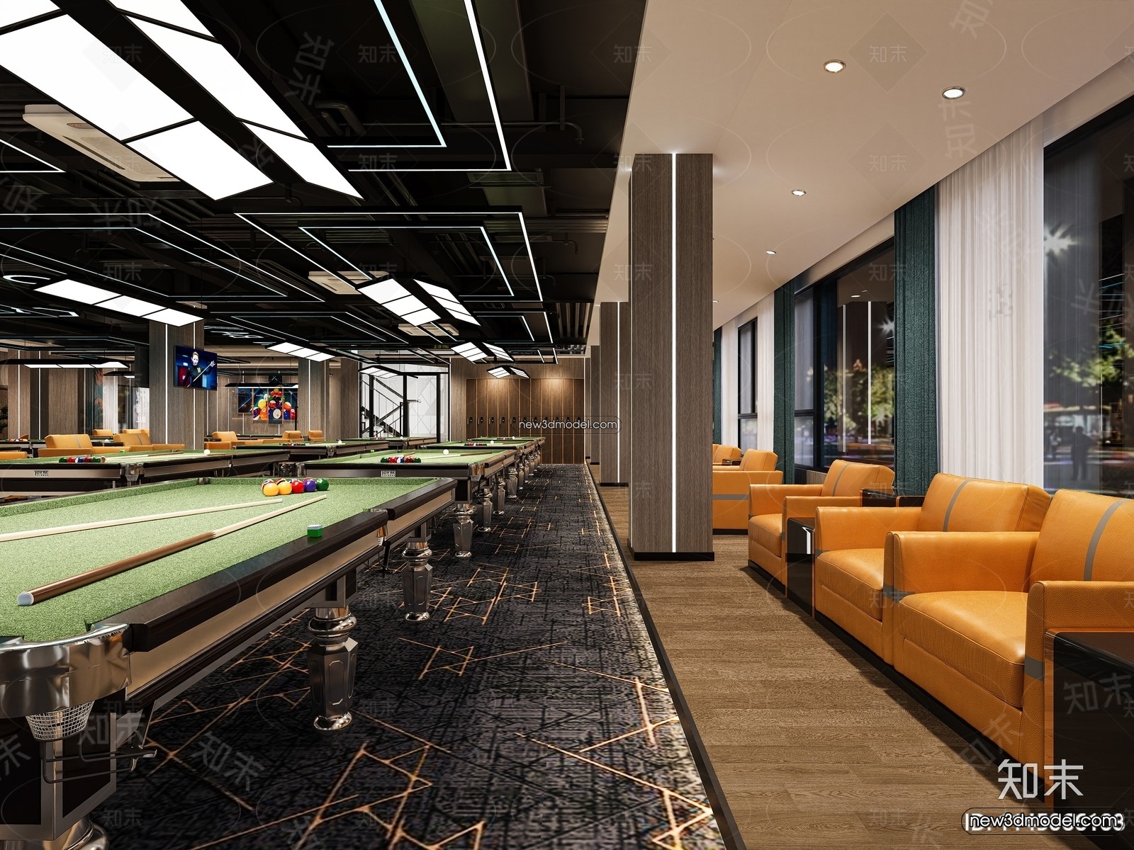Interior 3D Models of Billiard – 3D Blocks – 079 – CORONA - thumbnail 4