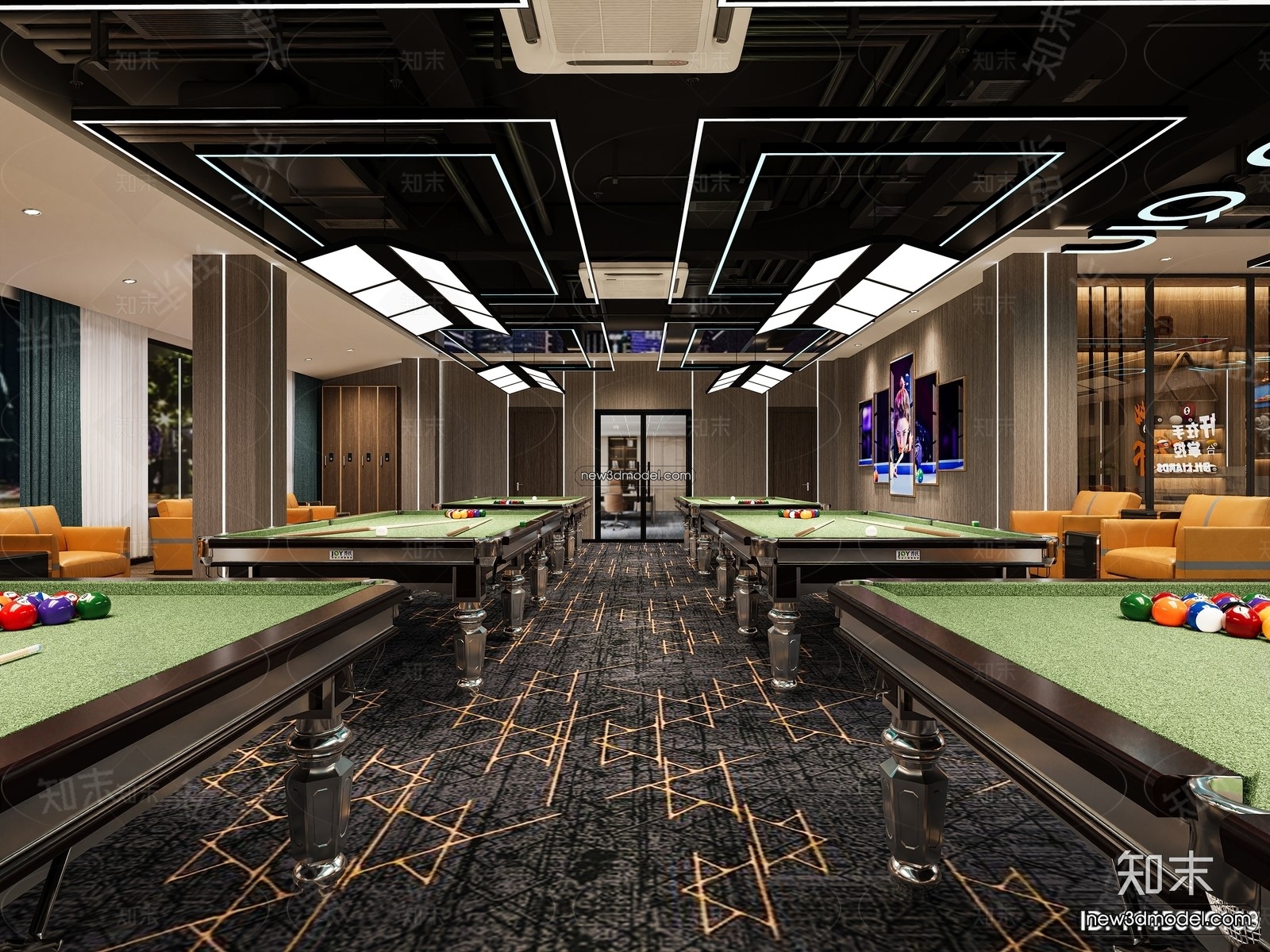 Interior 3D Models of Billiard – 3D Blocks – 079 – CORONA - thumbnail 2