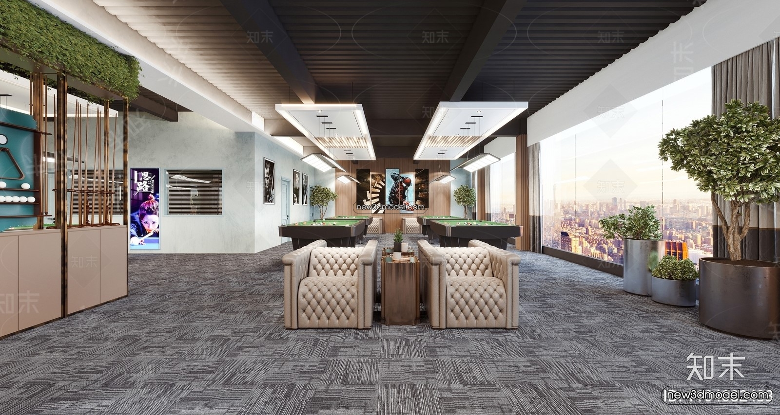 Interior 3D Models of Billiard – 3D Blocks – 005 – VRAY - thumbnail 4