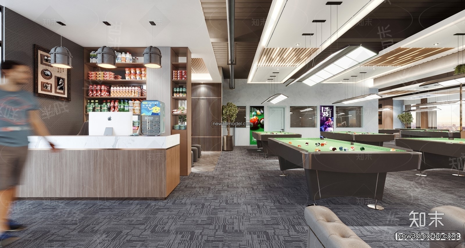 Interior 3D Models of Billiard – 3D Blocks – 005 – VRAY - thumbnail 2
