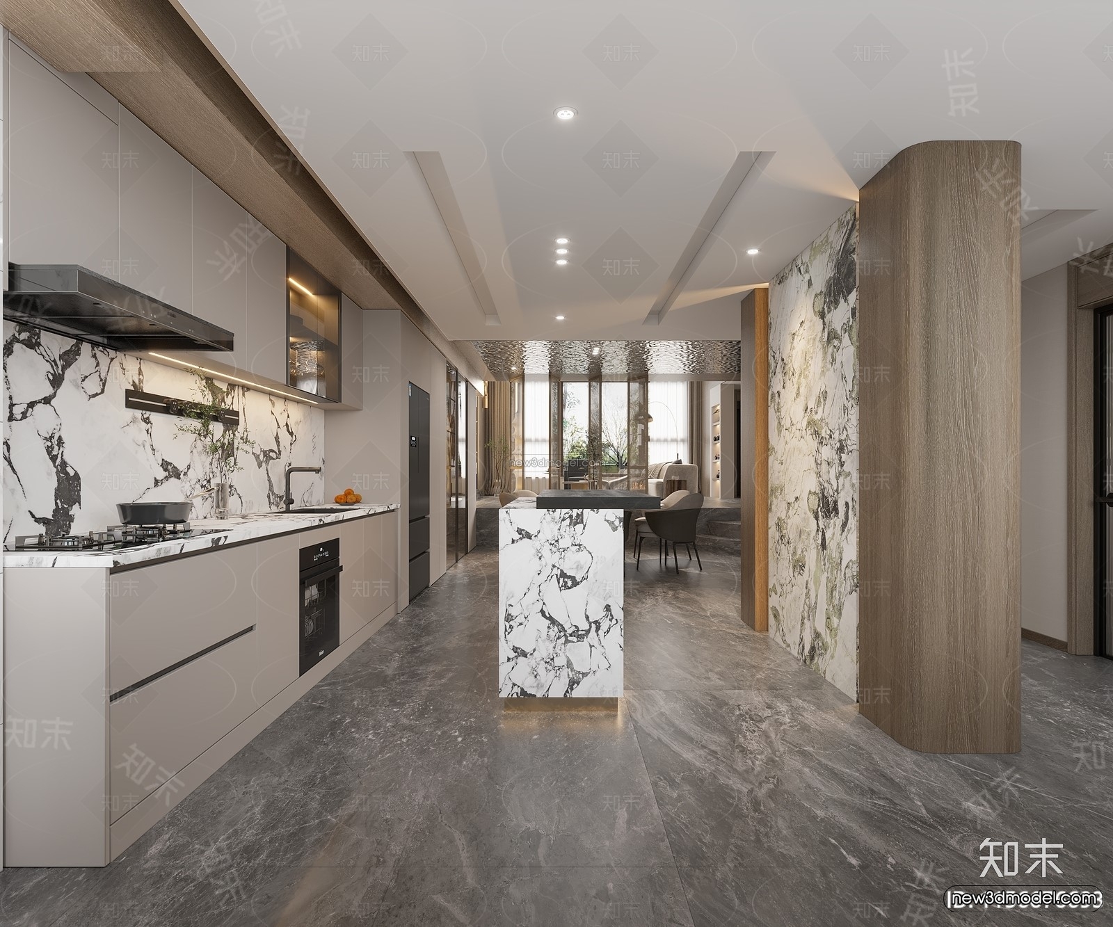 Modern Style Interior 3D Blocks and 3D Models – Living Room 3D Scene – 374 – CORONA - thumbnail 4