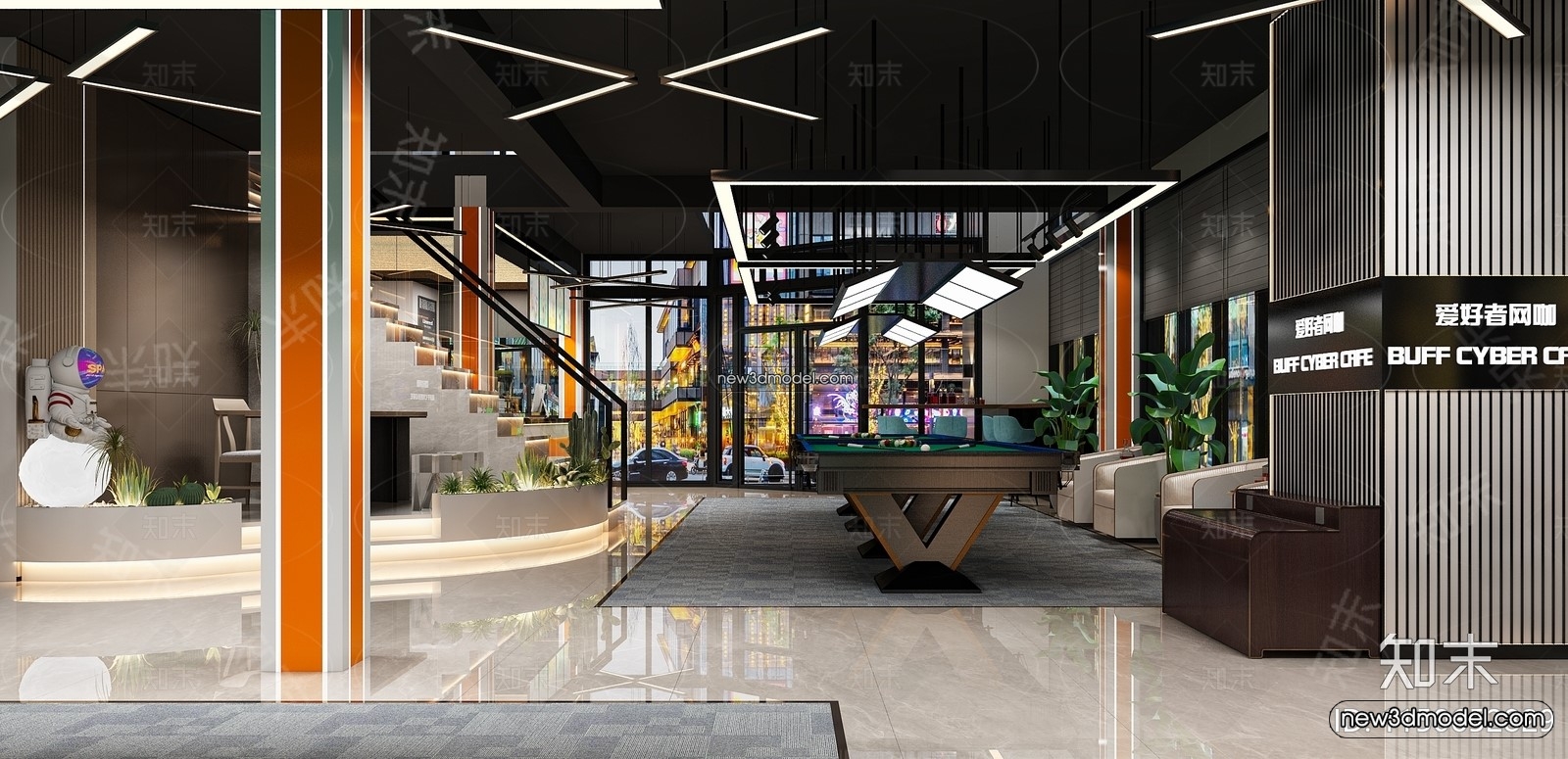 Interior 3D Models of Billiard – 3D Blocks – 014 – VRAY - thumbnail 3