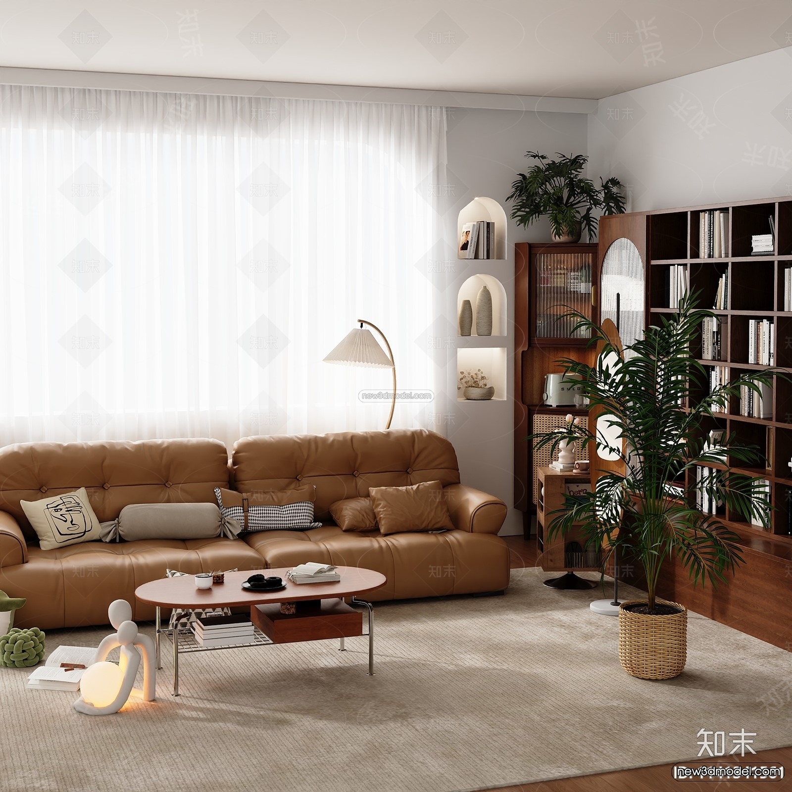 Modern Style Interior 3D Blocks and 3D Models – Living Room 3D Scene – 375 – CORONA - thumbnail 2