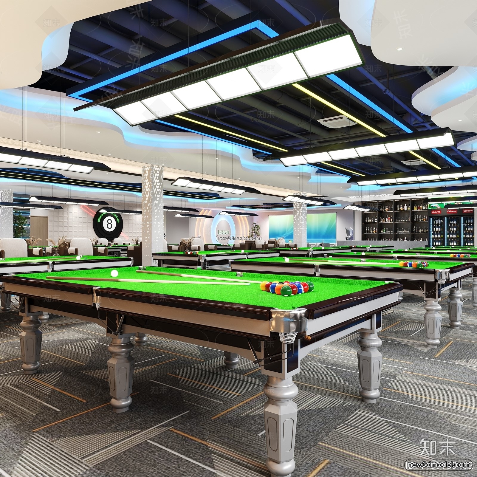 Interior 3D Models of Billiard – 3D Blocks – 015 – CORONA - thumbnail 4