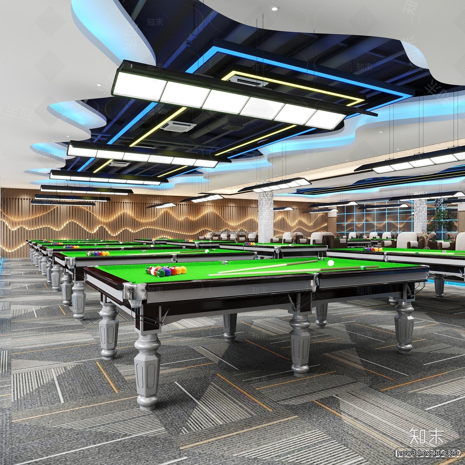 Interior 3D Models of Billiard – 3D Blocks – 015 – CORONA - thumbnail 3