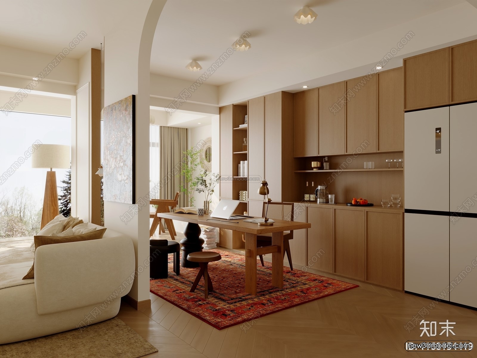 Modern Style Interior 3D Blocks and 3D Models – Living Room 3D Scene – 378 – CORONA - thumbnail 3