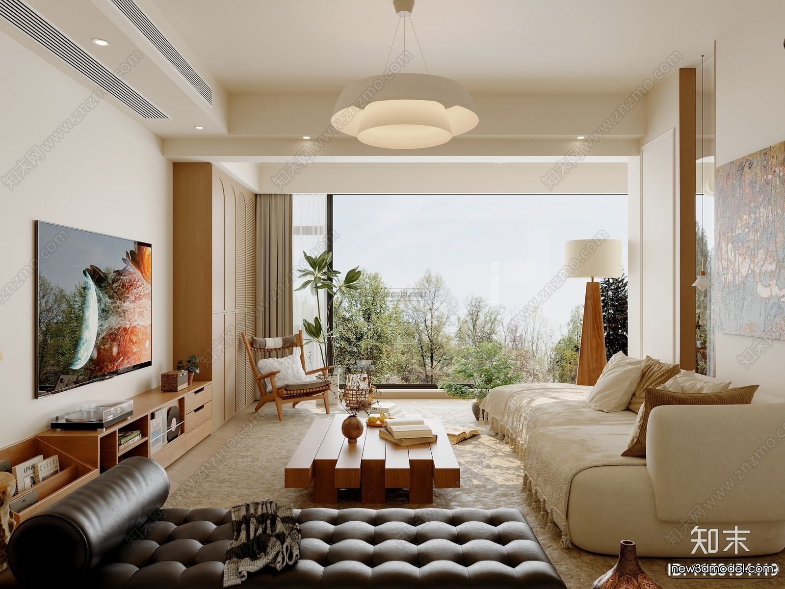 Modern Style Interior 3D Blocks and 3D Models – Living Room 3D Scene – 378 – CORONA - thumbnail 2