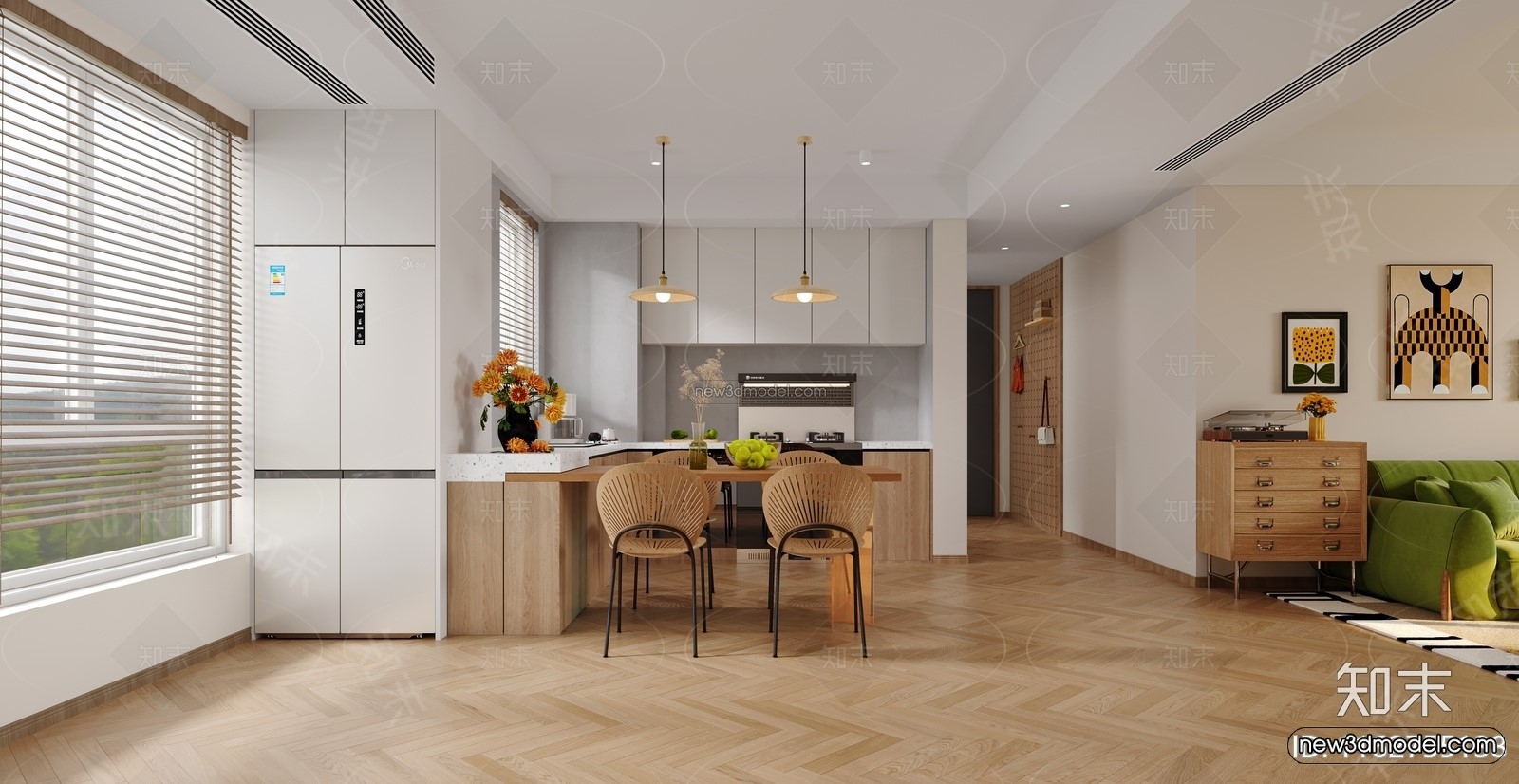 Modern Style Interior 3D Blocks and 3D Models – Living Room 3D Scene – 379 – CORONA - thumbnail 3