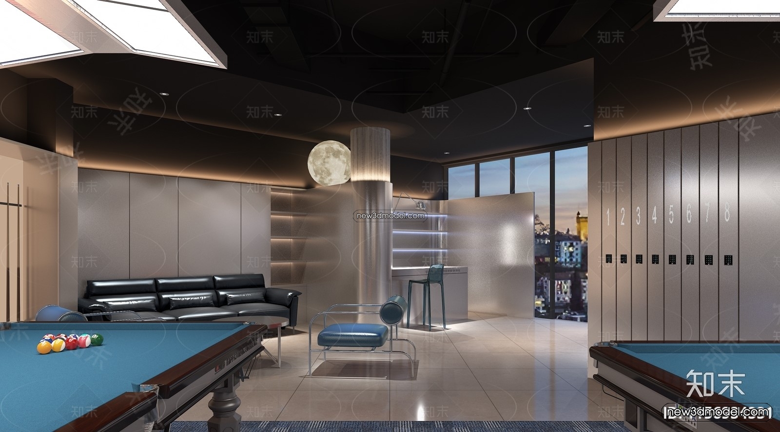 Interior 3D Models of Billiard – 3D Blocks – 018 – VRAY - thumbnail 2