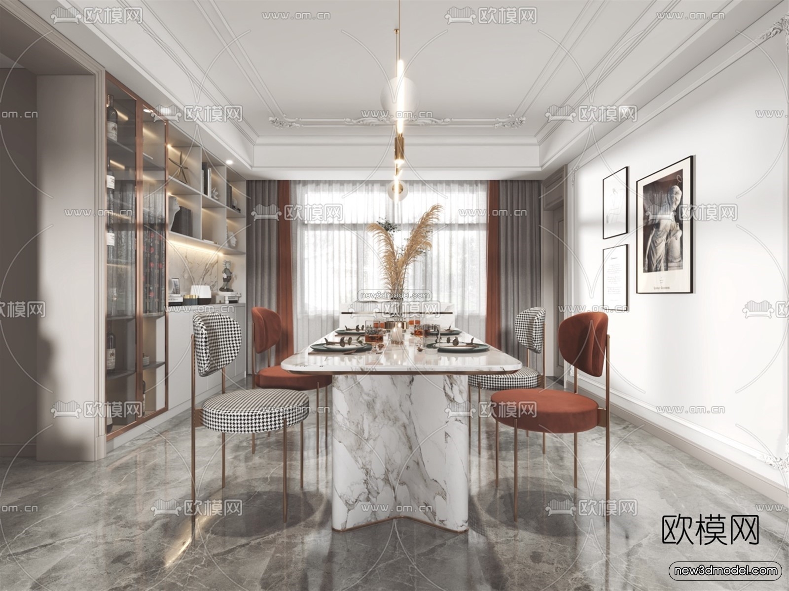 Modern Style Interior 3D Blocks – Living Room 3D Model – 123 – VRAY - thumbnail 2