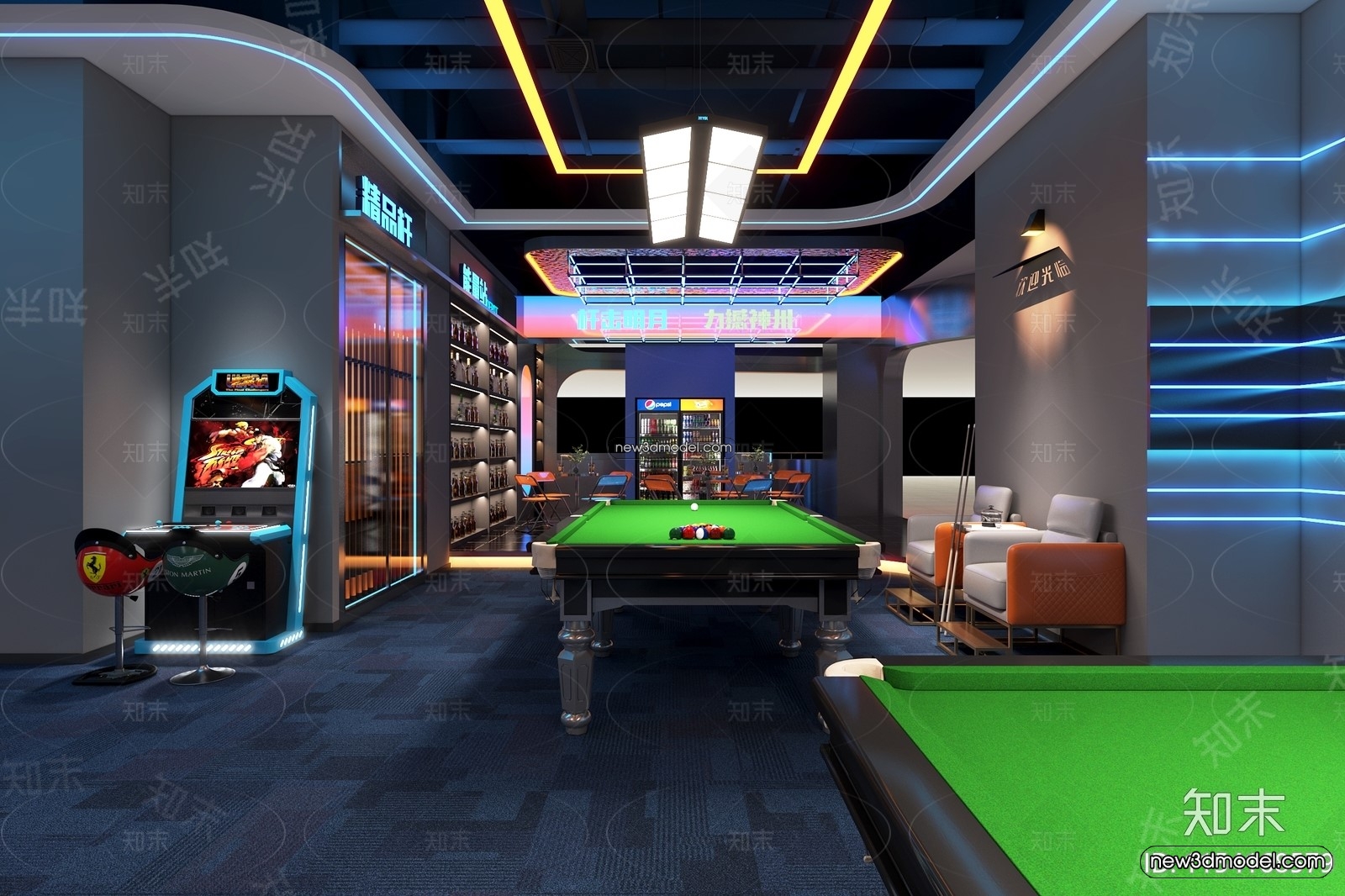 Interior 3D Models of Billiard – 3D Blocks – 019 – VRAY - thumbnail 4