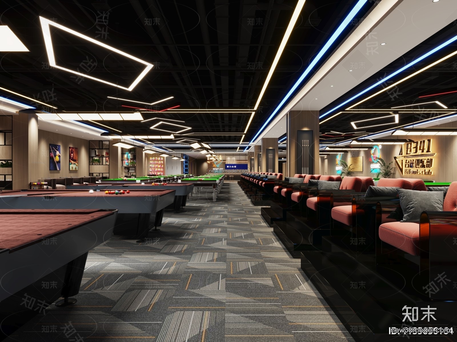 Interior 3D Models of Billiard – 3D Blocks – 021 – VRAY - thumbnail 2