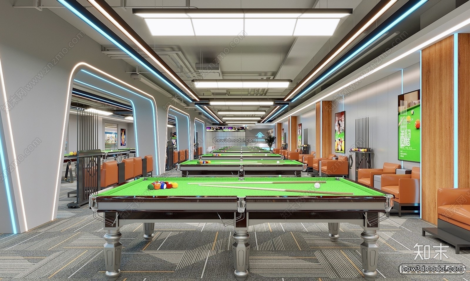 Interior 3D Models of Billiard – 3D Blocks – 023 – CORONA - thumbnail 2