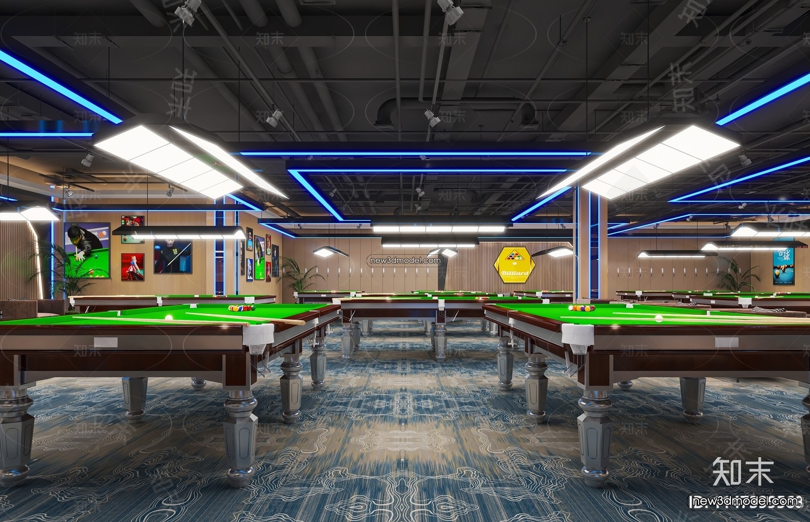 Interior 3D Models of Billiard – 3D Blocks – 027 – VRAY - thumbnail 3