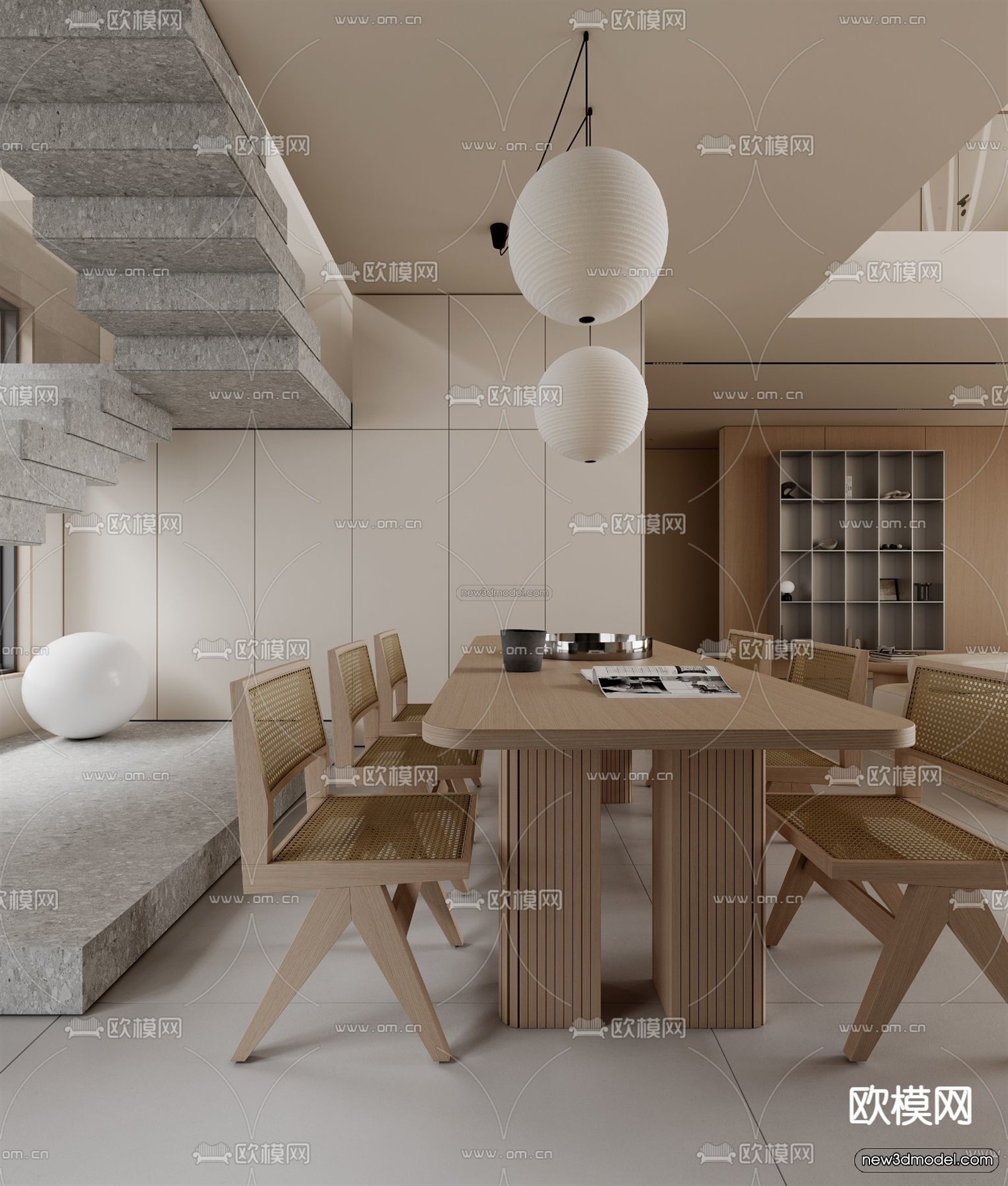 Modern Style Interior 3D Blocks and 3D Models – Living Room 3D Scene – 357 – CORONA - thumbnail 5