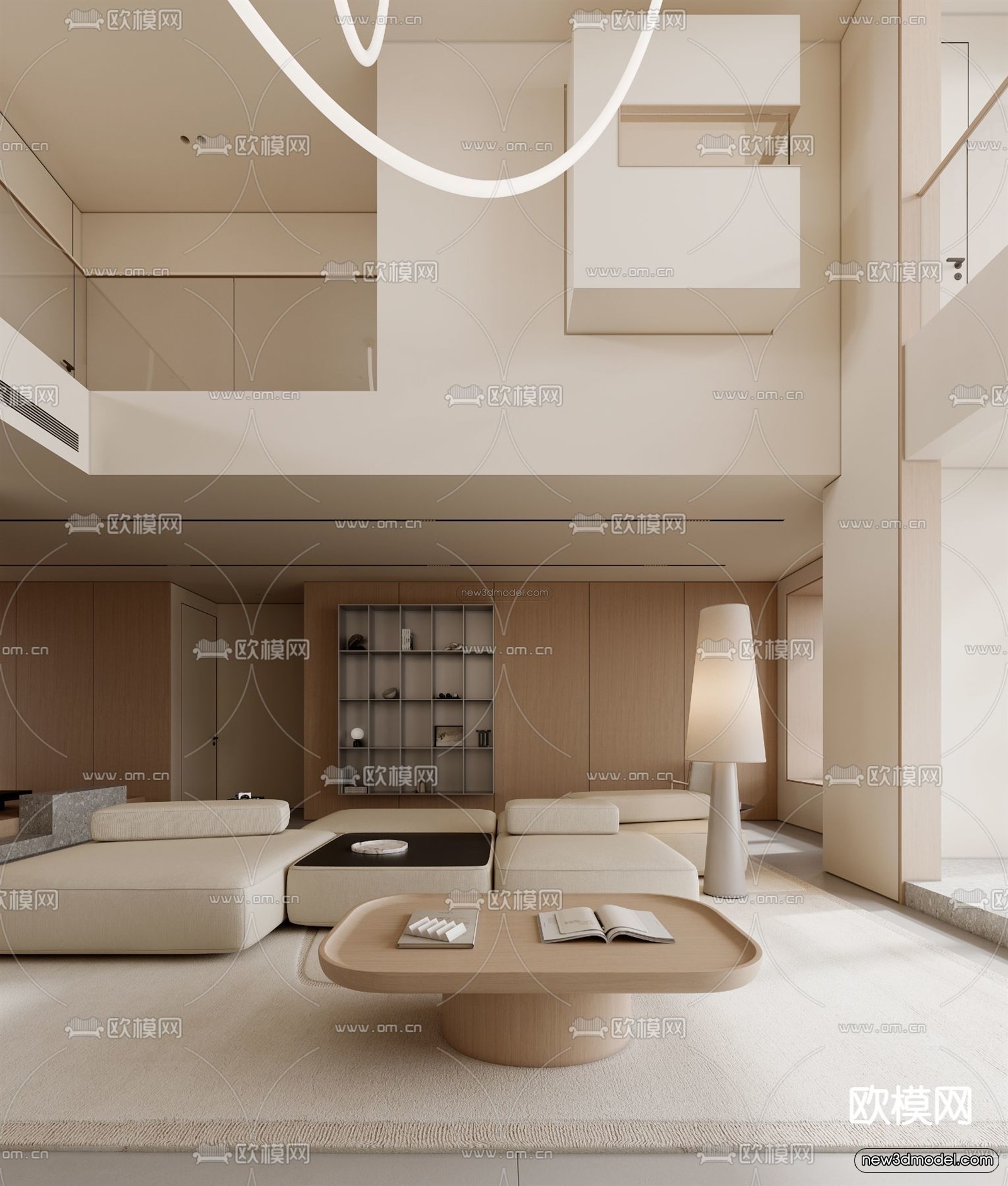 Modern Style Interior 3D Blocks and 3D Models – Living Room 3D Scene – 357 – CORONA - thumbnail 4