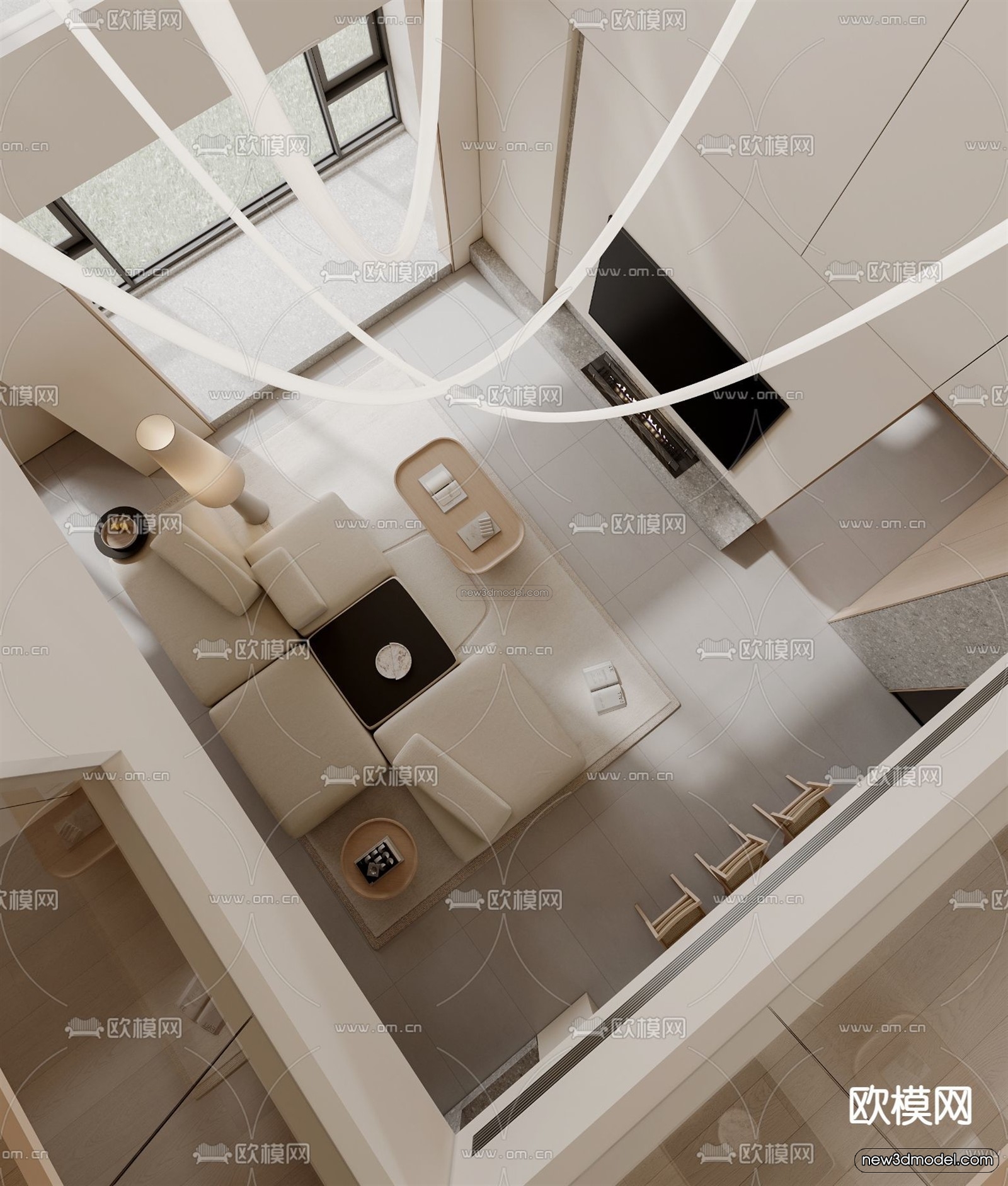 Modern Style Interior 3D Blocks and 3D Models – Living Room 3D Scene – 357 – CORONA - thumbnail 3