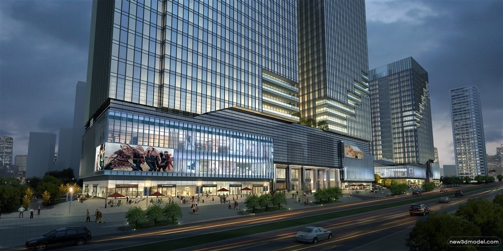 3D Models of Commercial Building – Exterior 3D Scenes – 1048 – VRAY - thumbnail 4