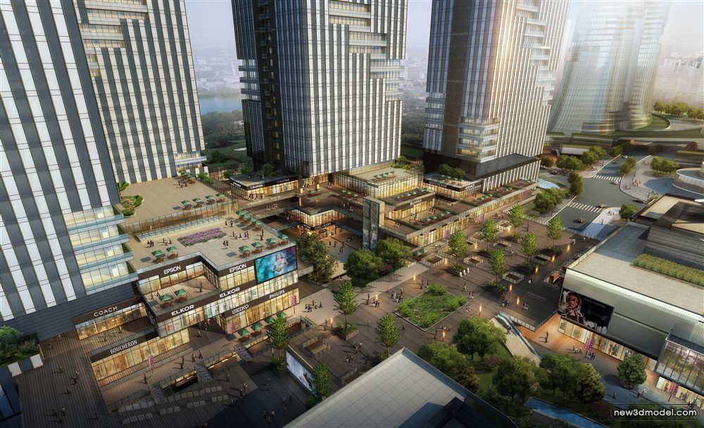 3D Models of Commercial Building – Exterior 3D Scenes – 1048 – VRAY - thumbnail 3
