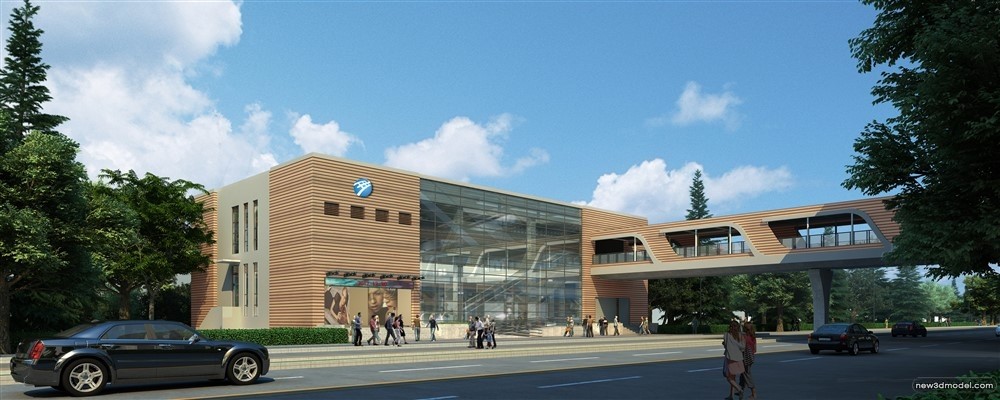 3D Models of Commercial Building – Exterior 3D Scenes – 1057 – VRAY - thumbnail 4