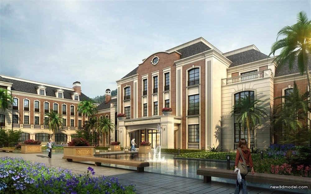 3D Models of Commercial Building – Exterior 3D Scenes – 1053 – VRAY - thumbnail 3