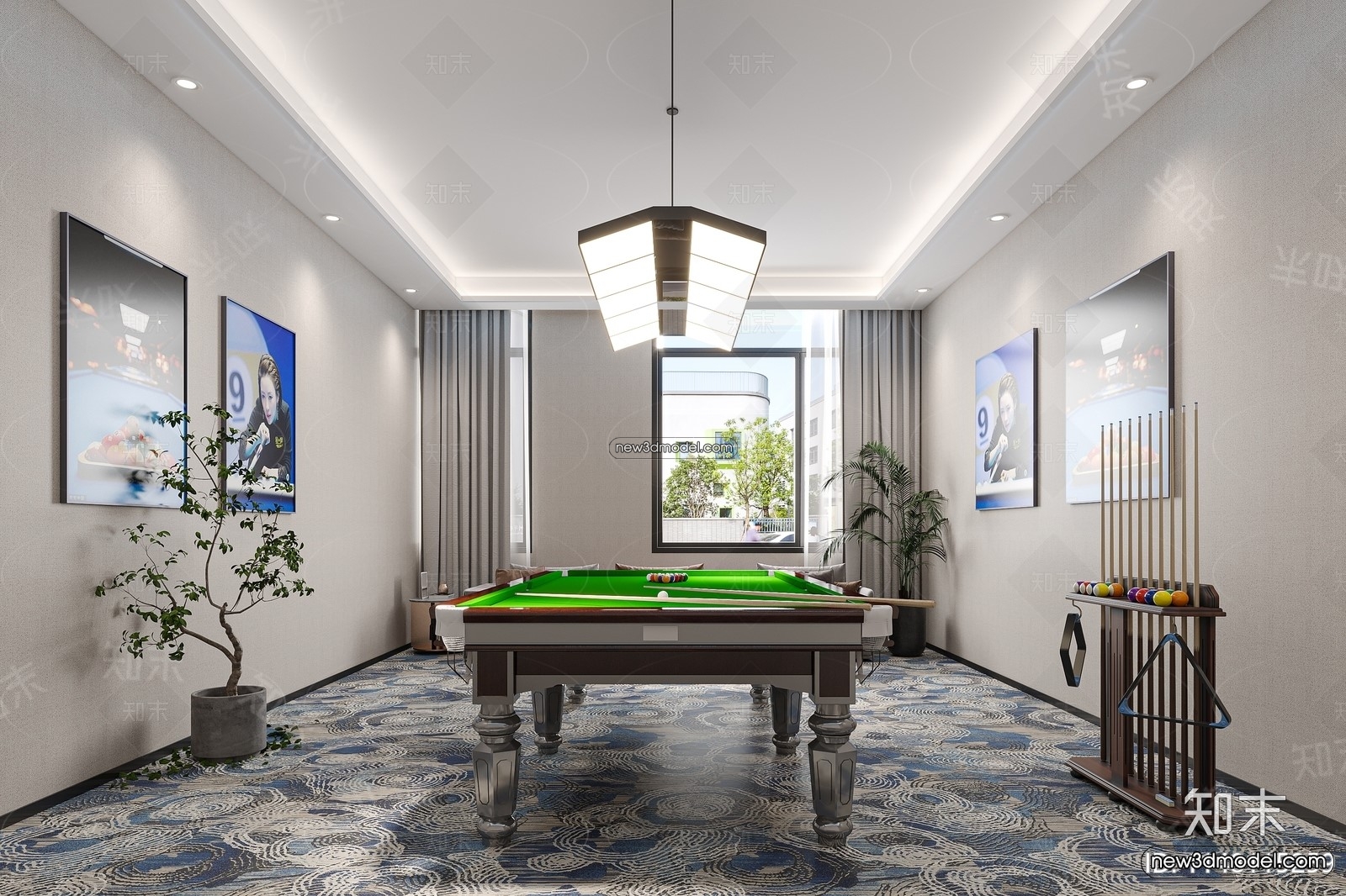 Interior 3D Models of Billiard – 3D Blocks – 042 – CORONA - thumbnail 3