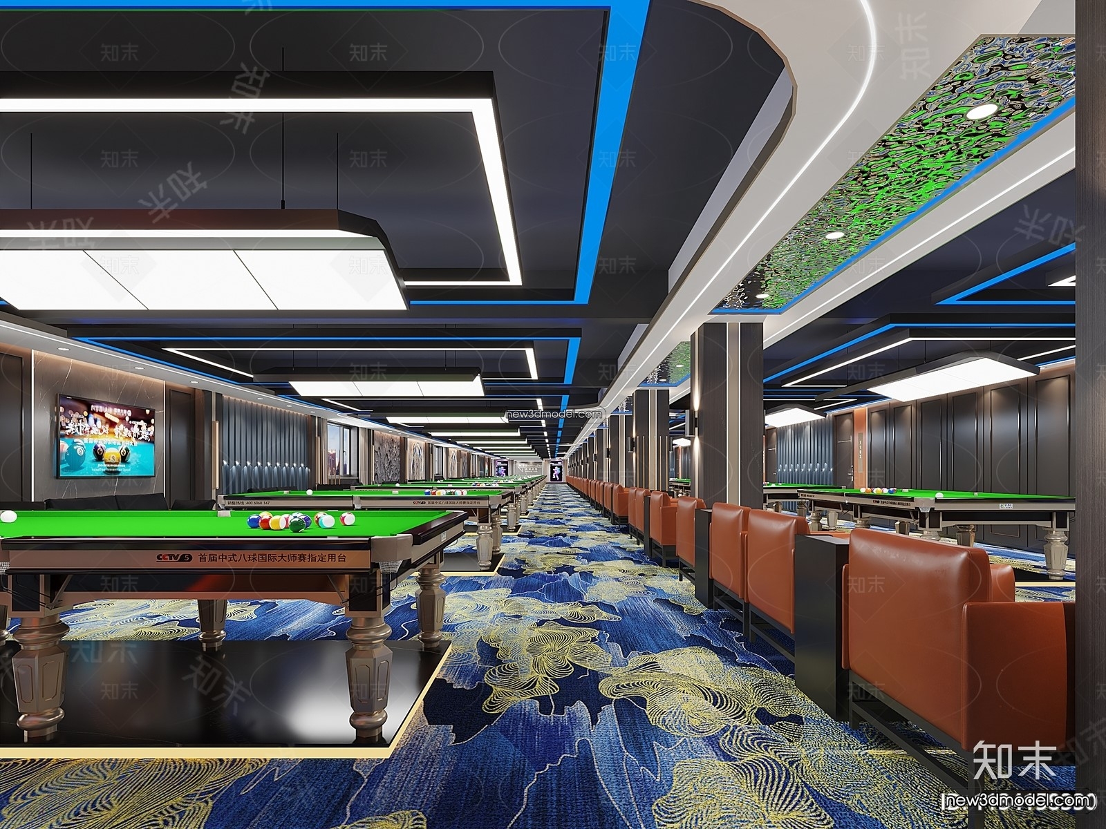 Interior 3D Models of Billiard – 3D Blocks – 043 – VRAY - thumbnail 4