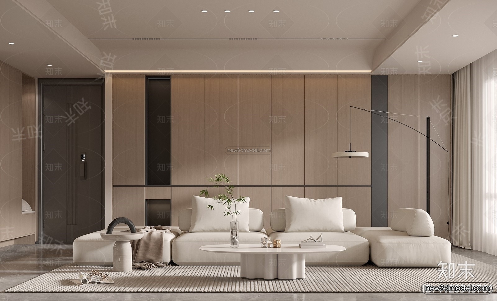 Modern Style Interior 3D Blocks – Living Room 3D Model – 130 – CORONA - thumbnail 2