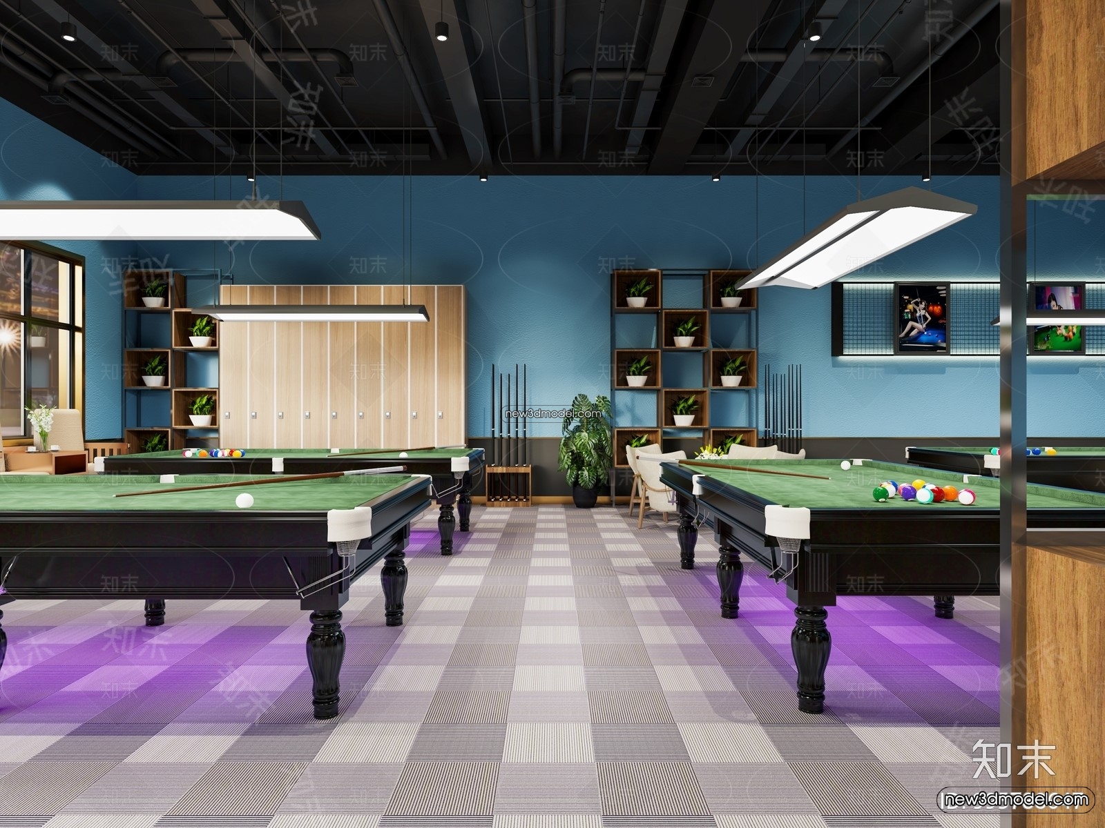Interior 3D Models of Billiard – 3D Blocks – 051 – VRAY - thumbnail 2