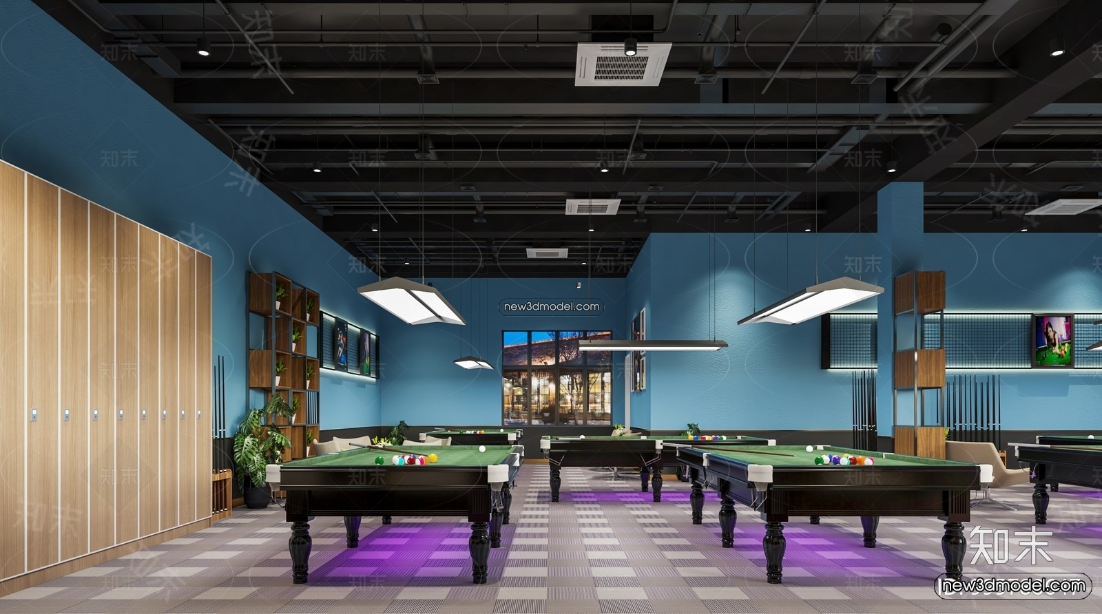 Interior 3D Models of Billiard – 3D Blocks – 051 – VRAY - thumbnail 3