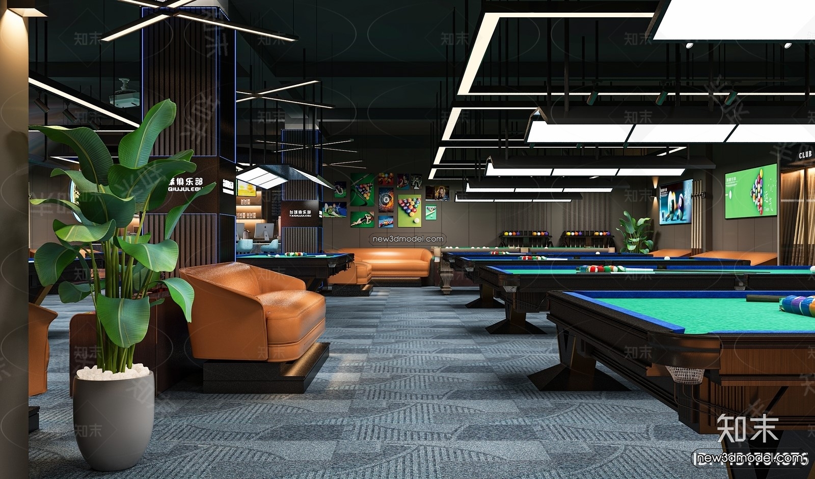 Interior 3D Models of Billiard – 3D Blocks – 052 – VRAY - thumbnail 4