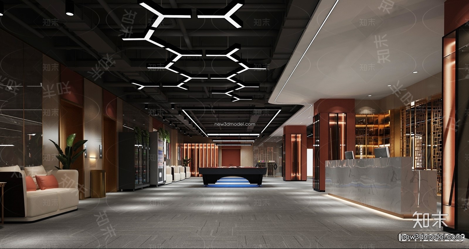 Interior 3D Models of Billiard – 3D Blocks – 053 – VRAY - thumbnail 3