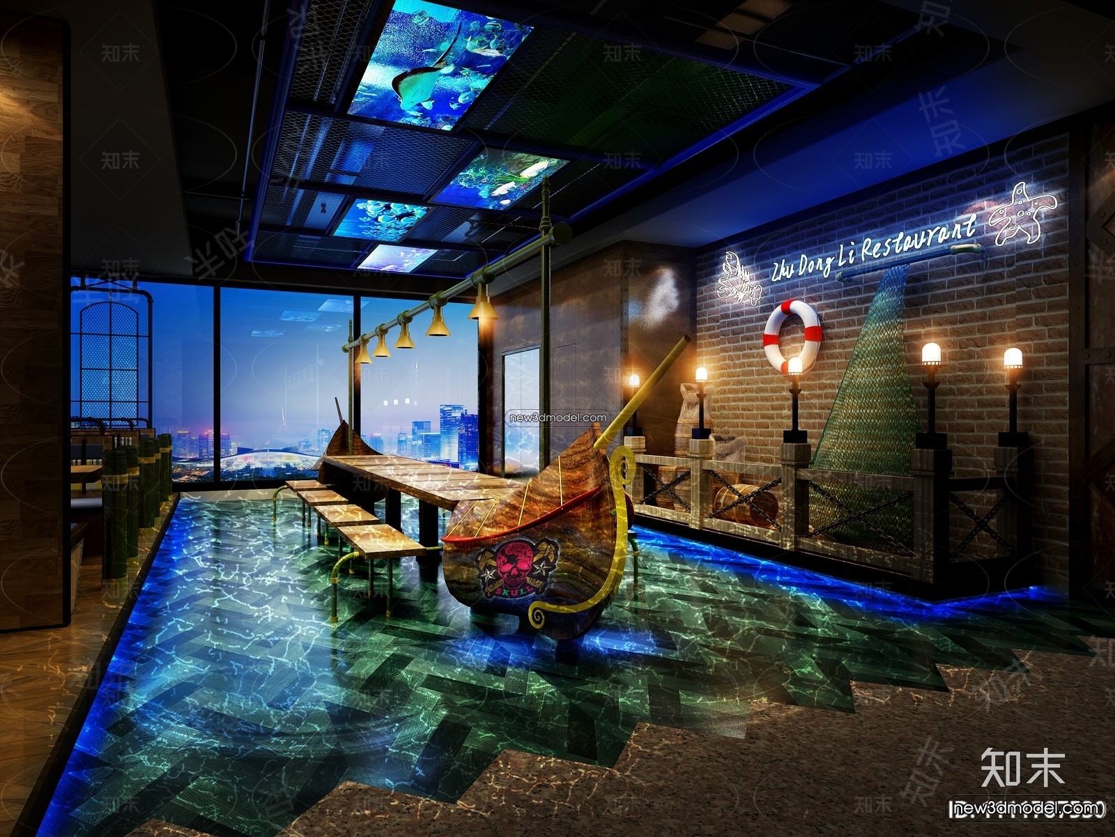 Buffet Restaurant of Hotels 3D Scenes – 3D Blocks – 100 – VRAY - thumbnail 2