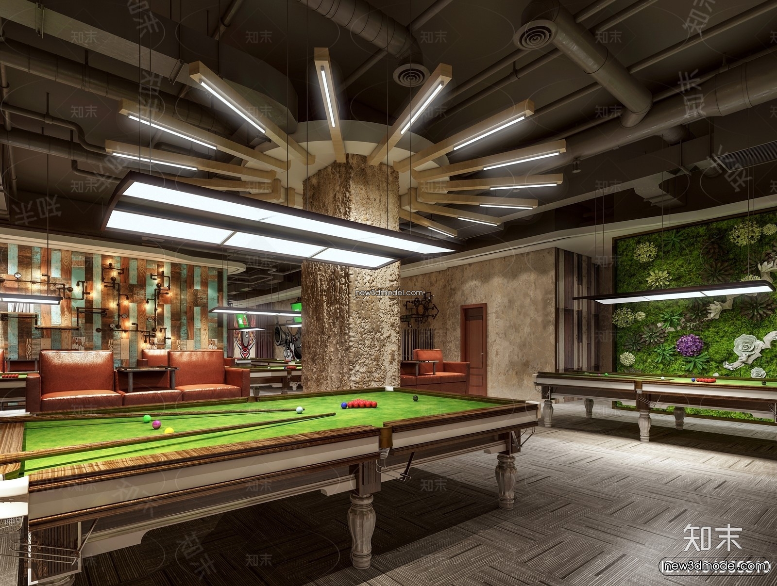 Interior 3D Models of Billiard – 3D Blocks – 056 – VRAY - thumbnail 2