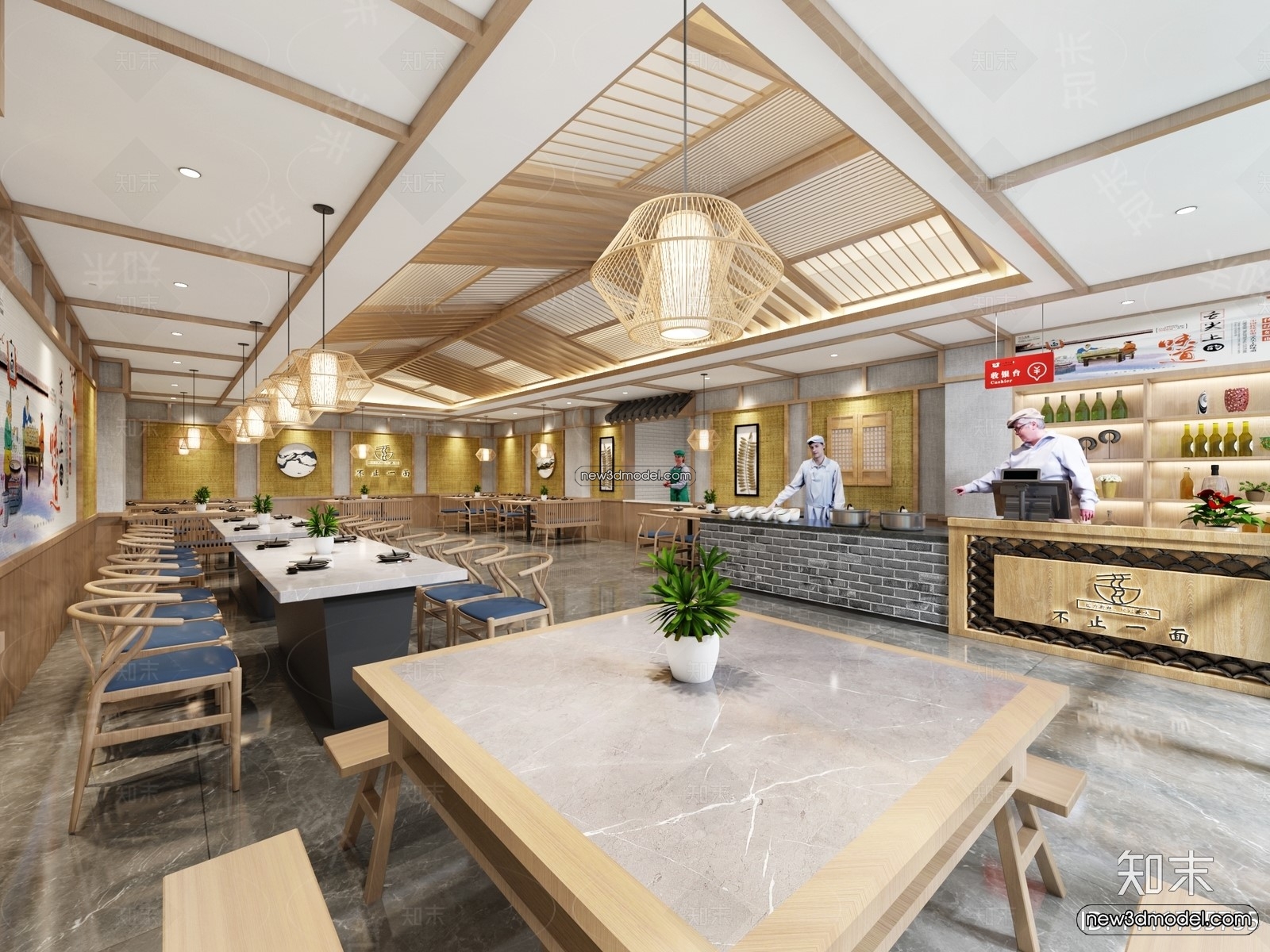 Buffet Restaurant of Hotels 3D Scenes – 3D Blocks – 089 – VRAY - thumbnail 2