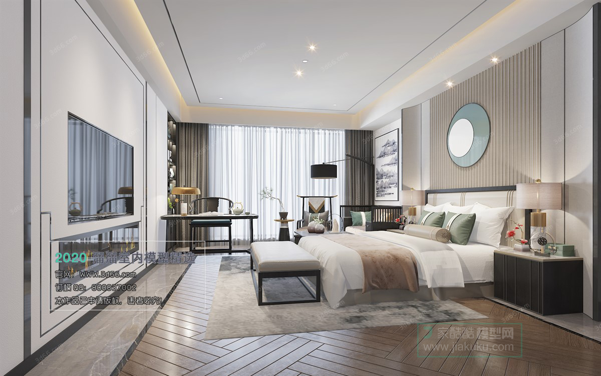 BEDROOM – CHINESE STYLE – 3D MODELS – 010 - thumbnail 1