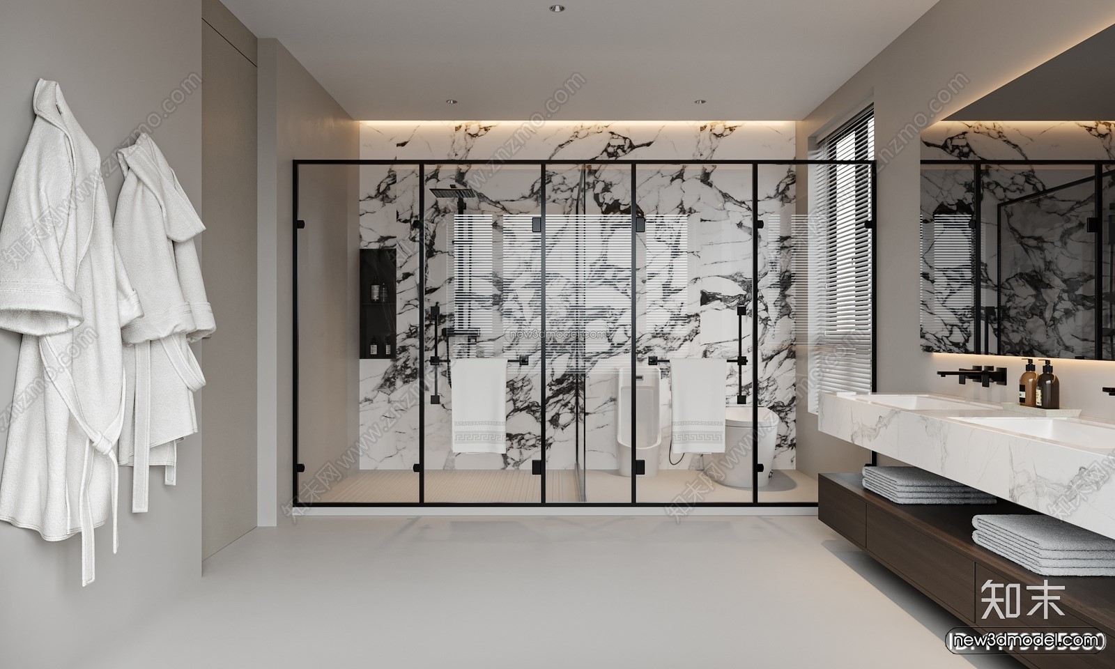 Modern Style Interior 3D Blocks and 3D Models – Bathroom 3D Scene – 658 – CORONA - thumbnail 4