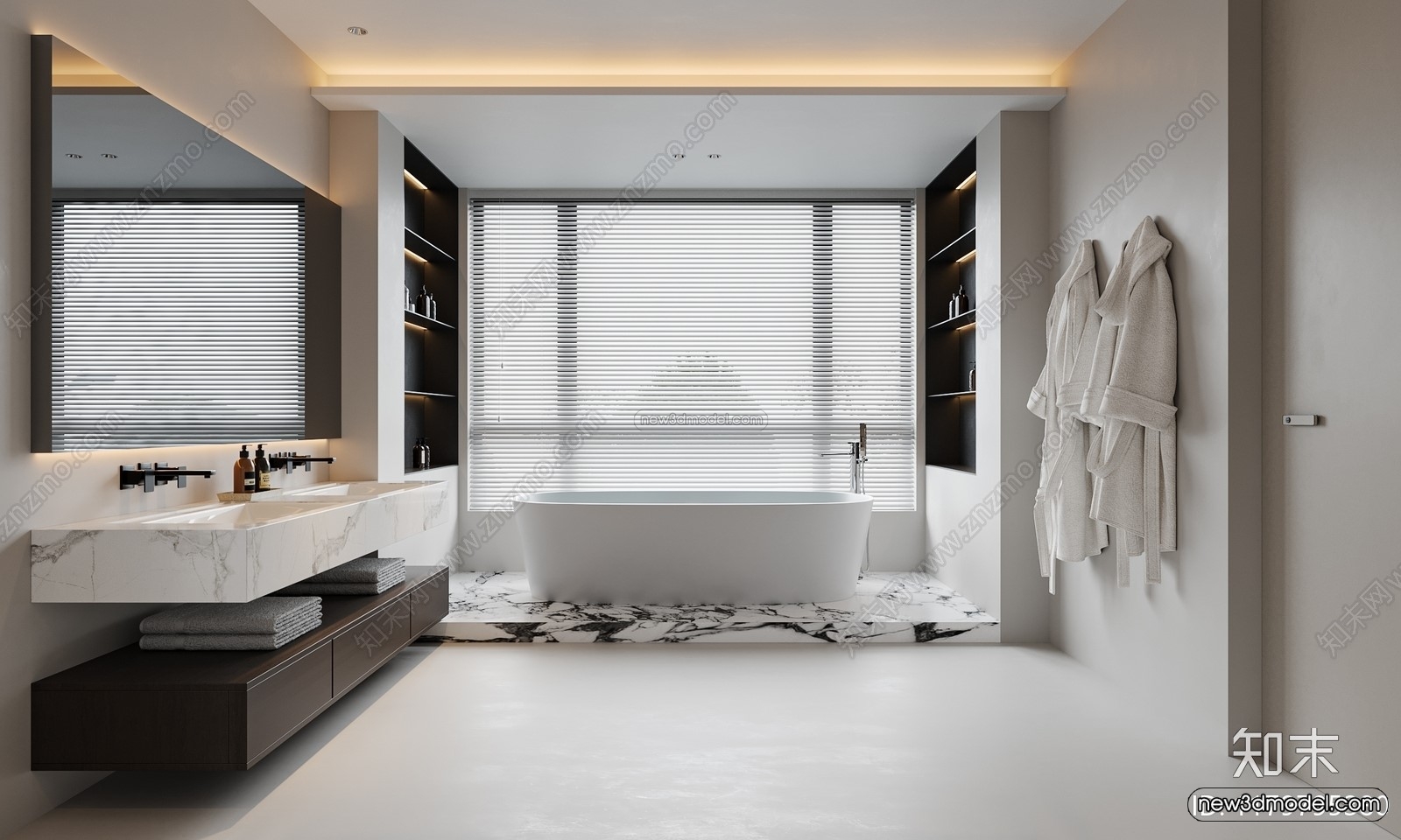 Modern Style Interior 3D Blocks and 3D Models – Bathroom 3D Scene – 658 – CORONA - thumbnail 2