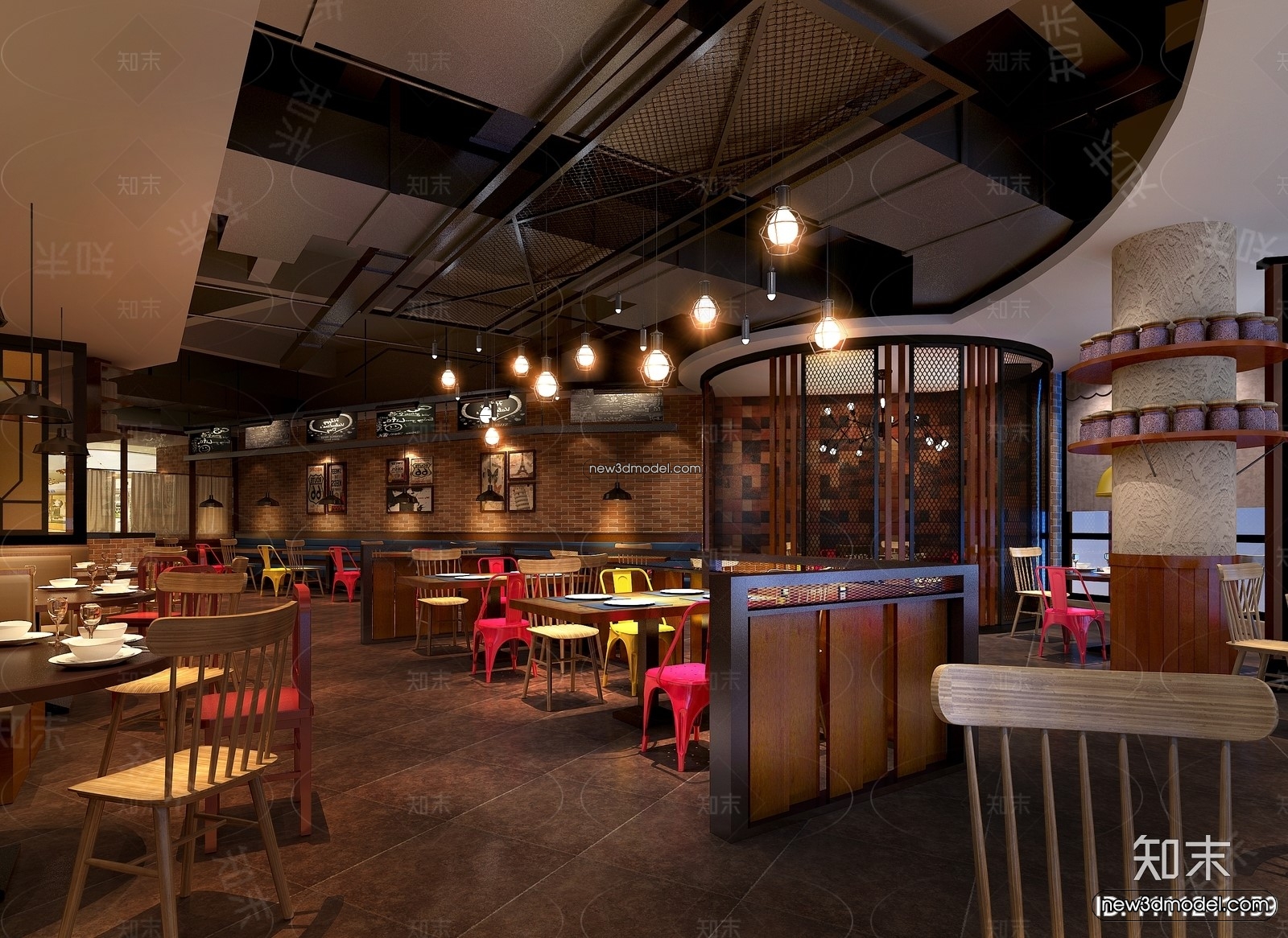 Buffet Restaurant of Hotels 3D Scenes – 3D Blocks – 002 – VRAY - thumbnail 2