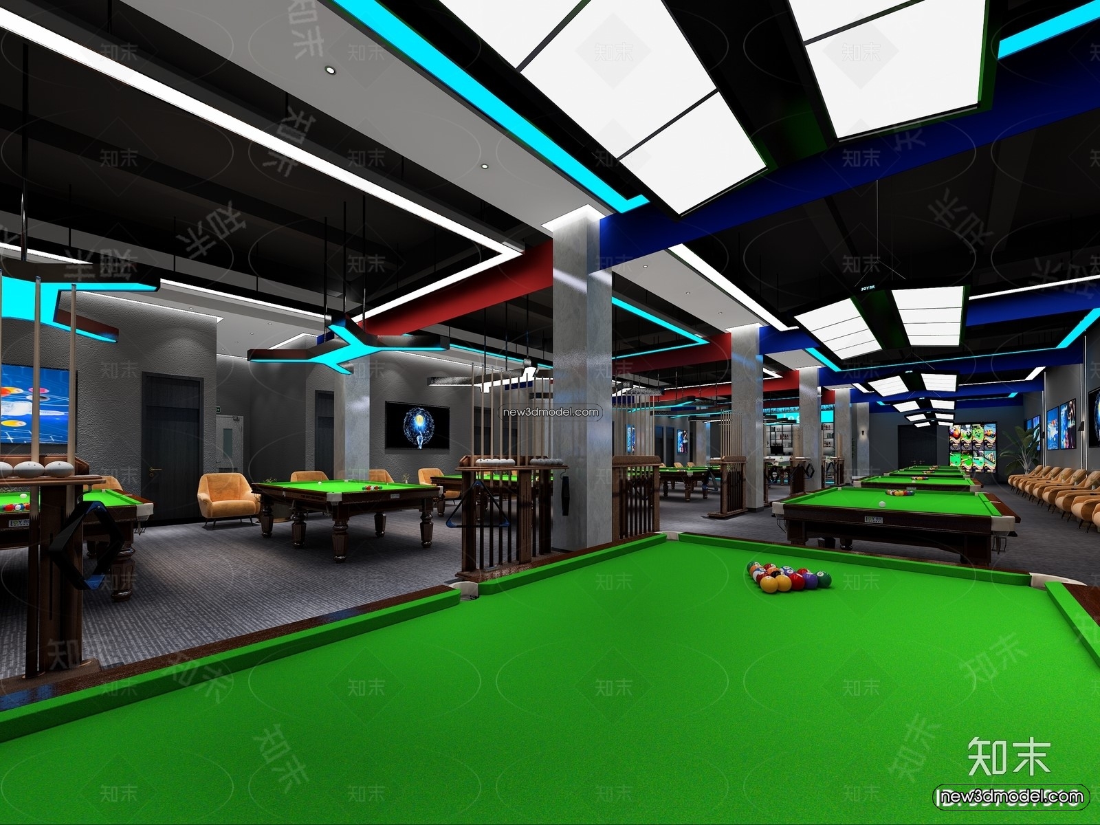 Interior 3D Models of Billiard – 3D Blocks – 074 – VRAY - thumbnail 3