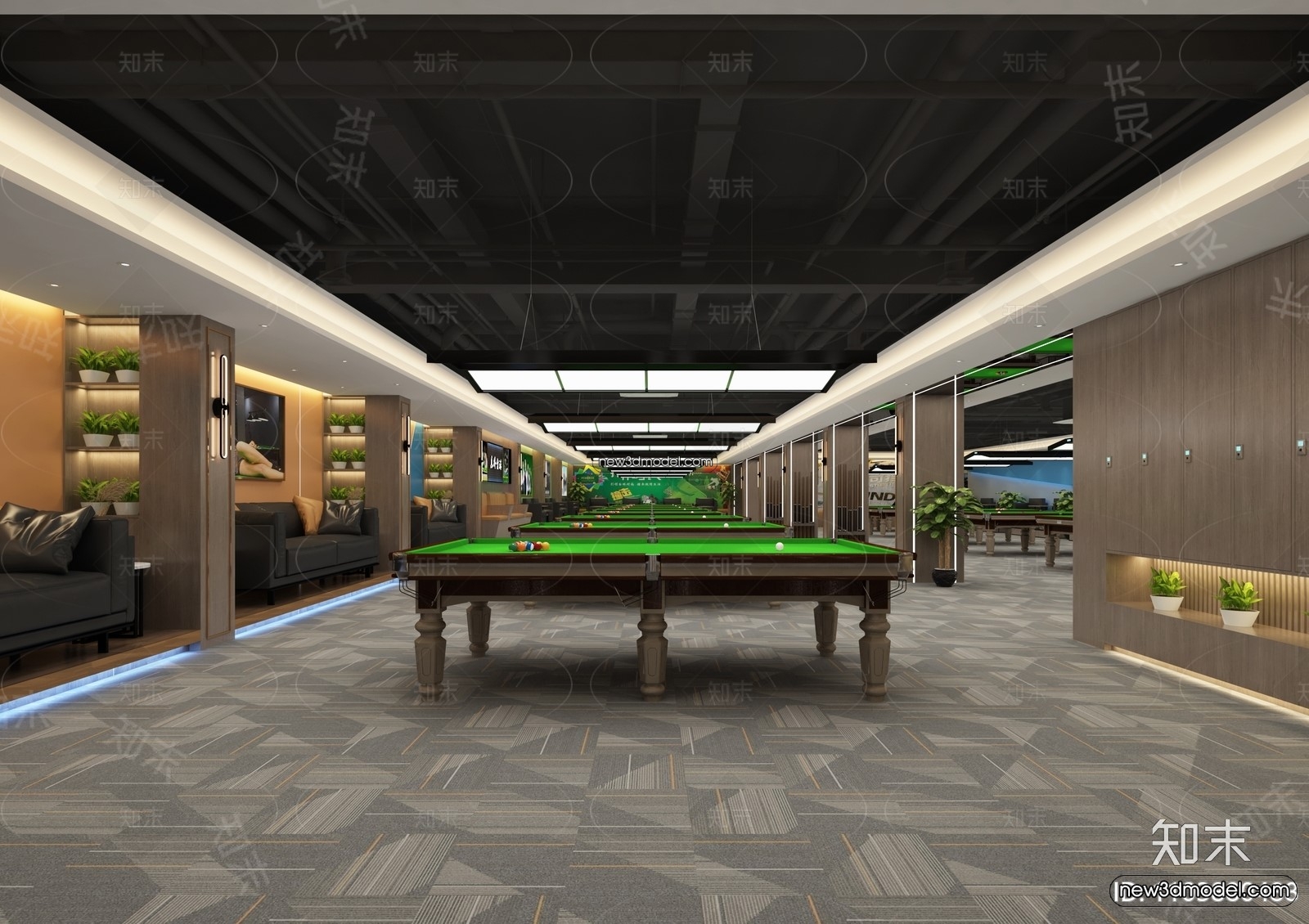 Interior 3D Models of Billiard – 3D Blocks – 075 – VRAY - thumbnail 3
